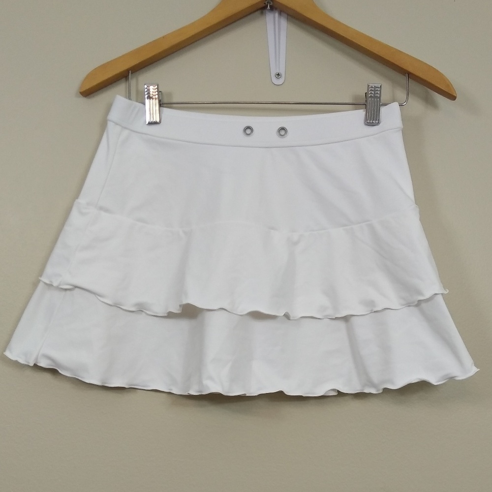 Athleta white tiered athletic skirt sz xs